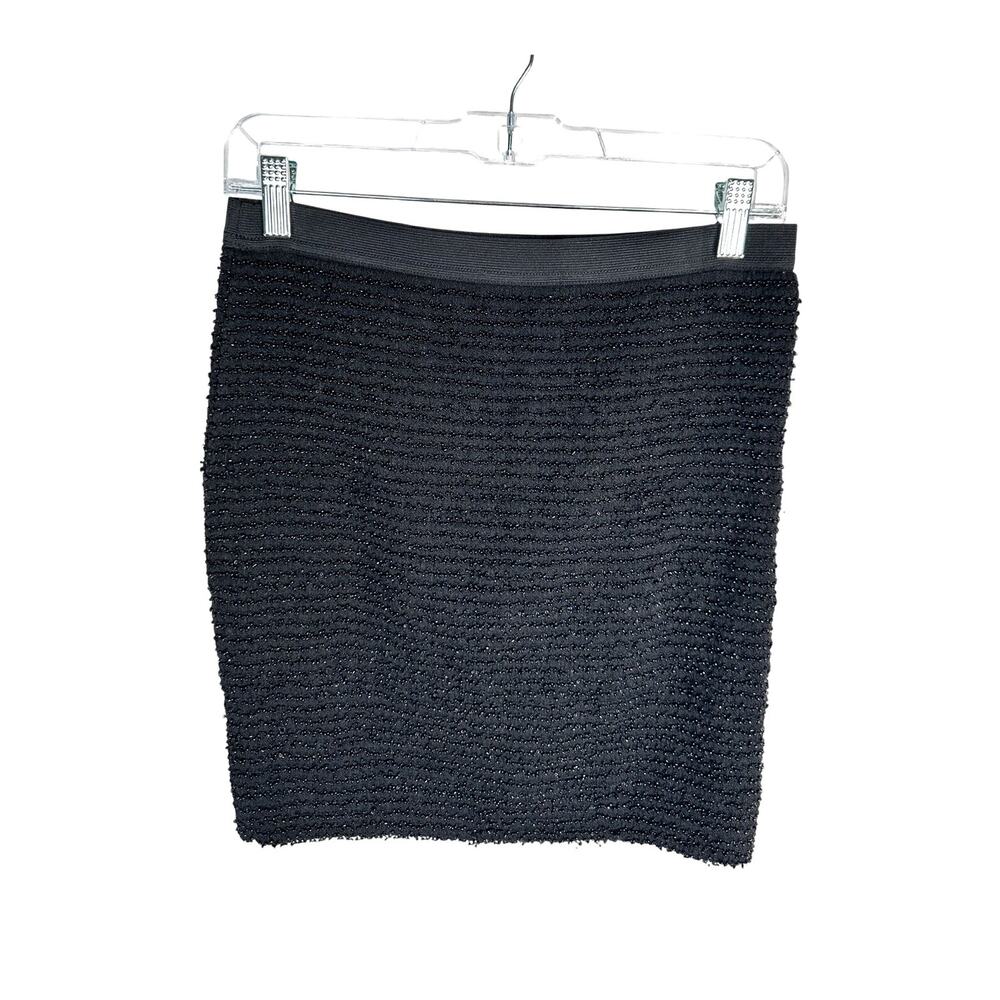 Revolve x Vila BEADED Mini Skirt $199 Stretch Bodycon Elastic Waist Black Size S - Picture 2 of 10